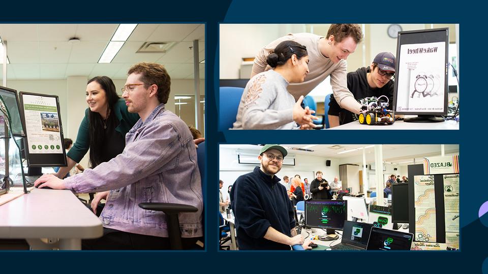 Photos of ITAS students working on projects