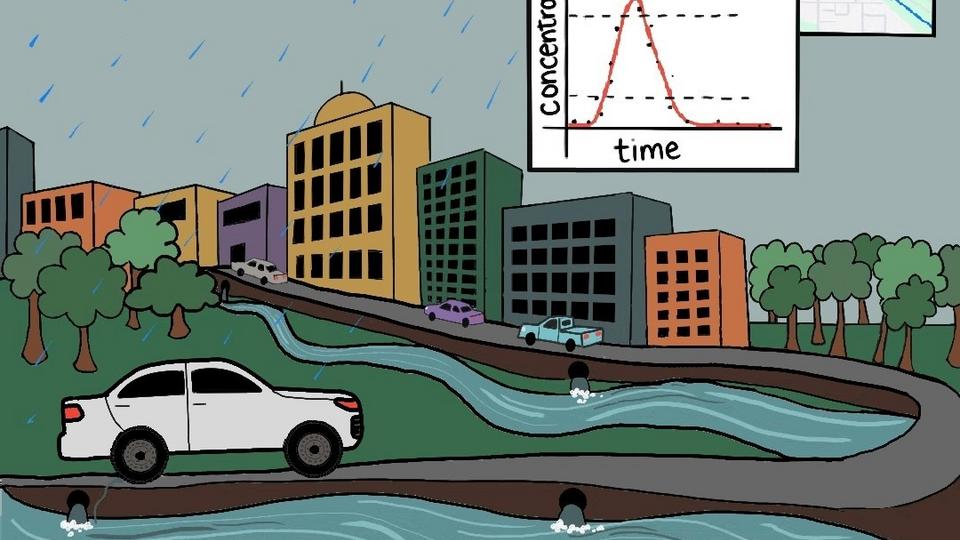 cover art showing stormwater run-off entering an urban stream