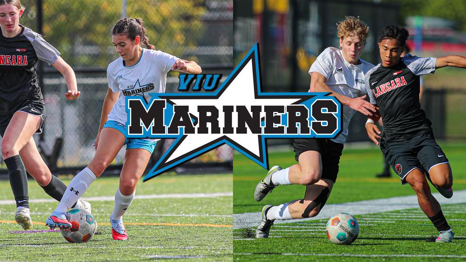 VIU Mariners logo over women's and men's soccer
