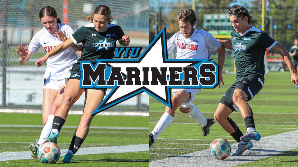 VIU Mariners logo over women's and men's soccer