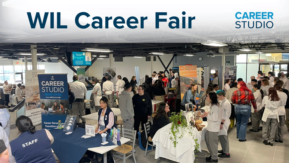 Photo of WIL career fair in the upper cafeteria