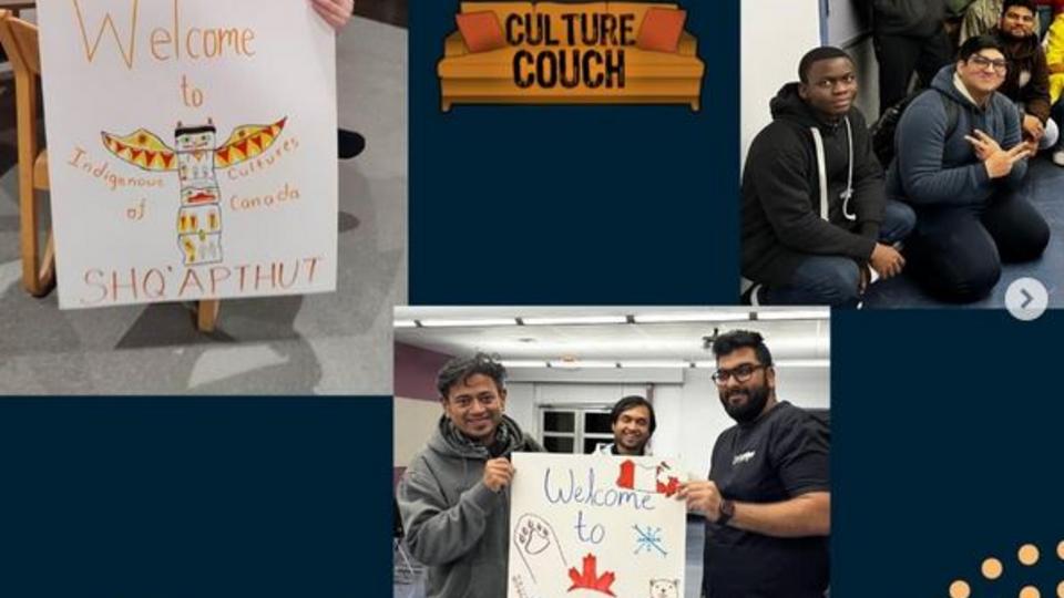 Culture Couch. Students showcasing posters